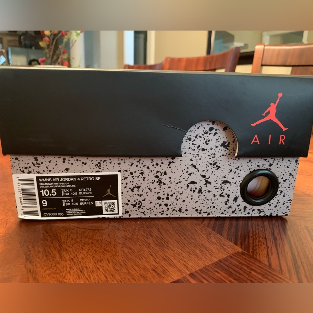Nike Air Jordan 4 Off White Sail 2020 
CV9388-100 Size Unisex W10.5/M9 Preowned - Picture 15 of 16